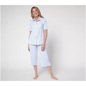 Cuddl Duds Smart Comfort Collared Pajama Set Slate Blue Medium A683093